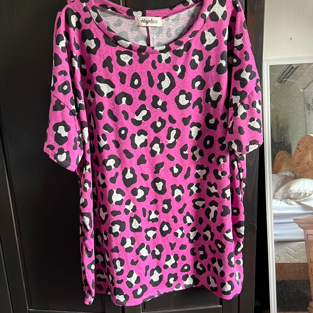 Haptics animal print top